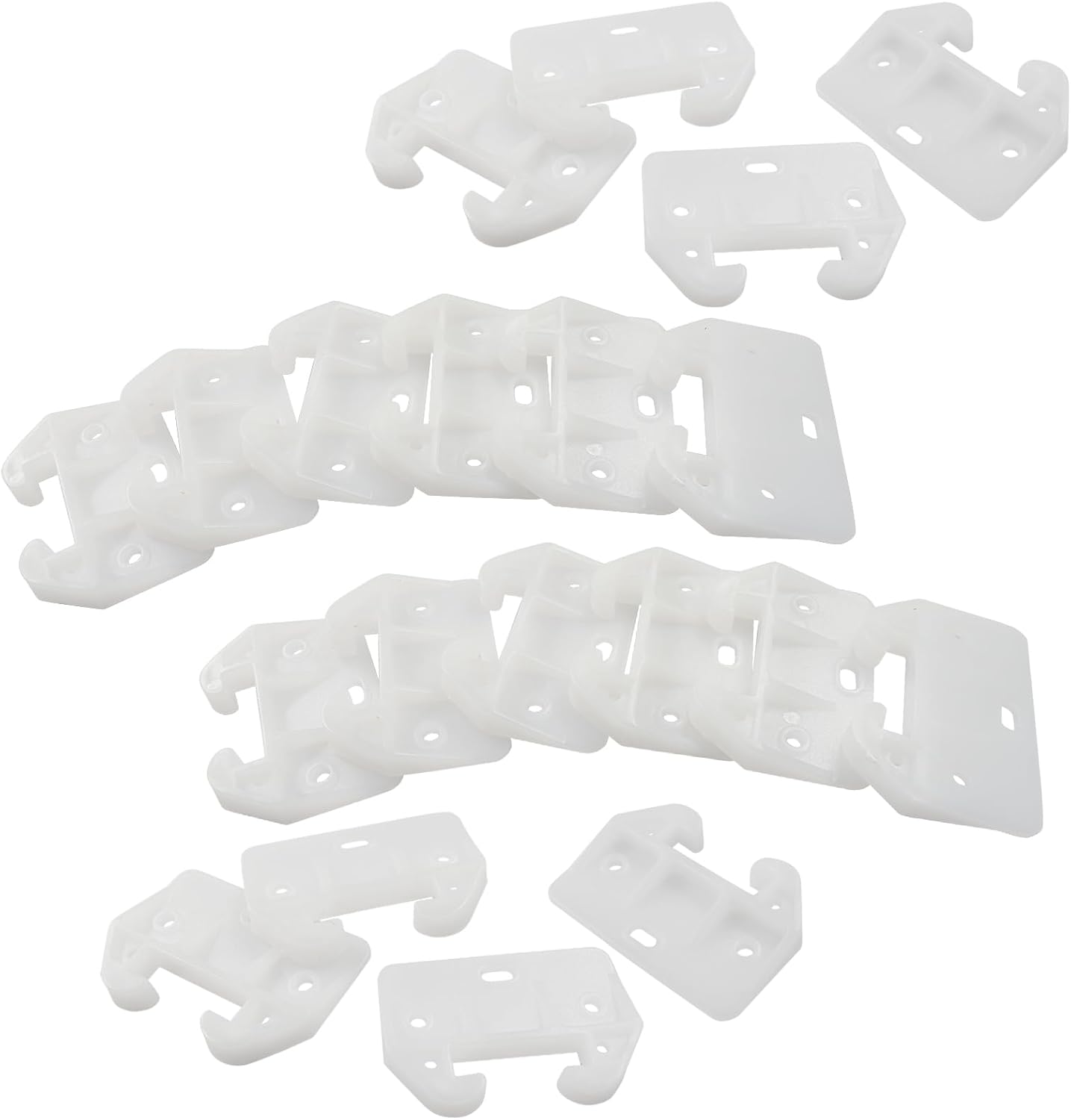20 Guías Cajones Plástico Soportes Blancas Rieles
