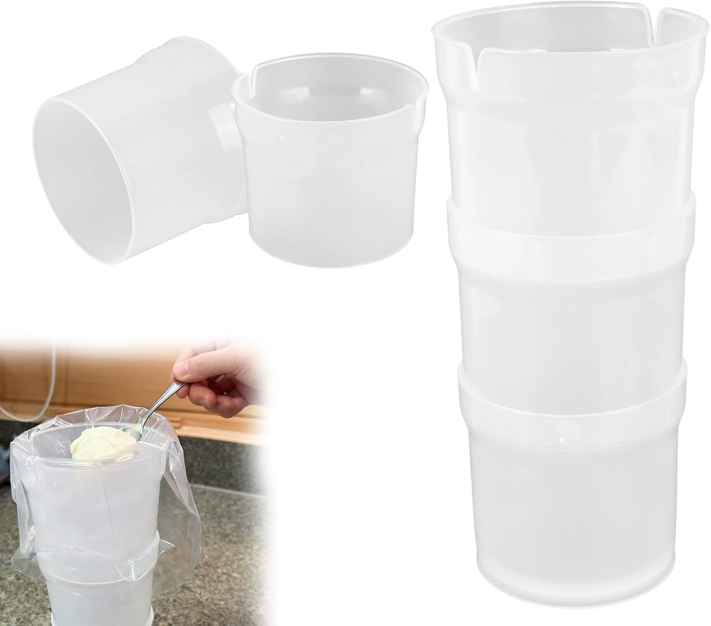 Soporte bolsa tuberías ajustable para pastelería blanco