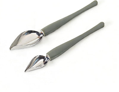 Cucharas de acero inoxidable para dibujo culinario, juego de 2