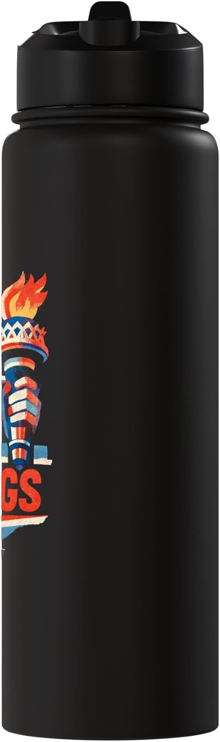 Botella de agua aislada de acero inoxidable diseño retro