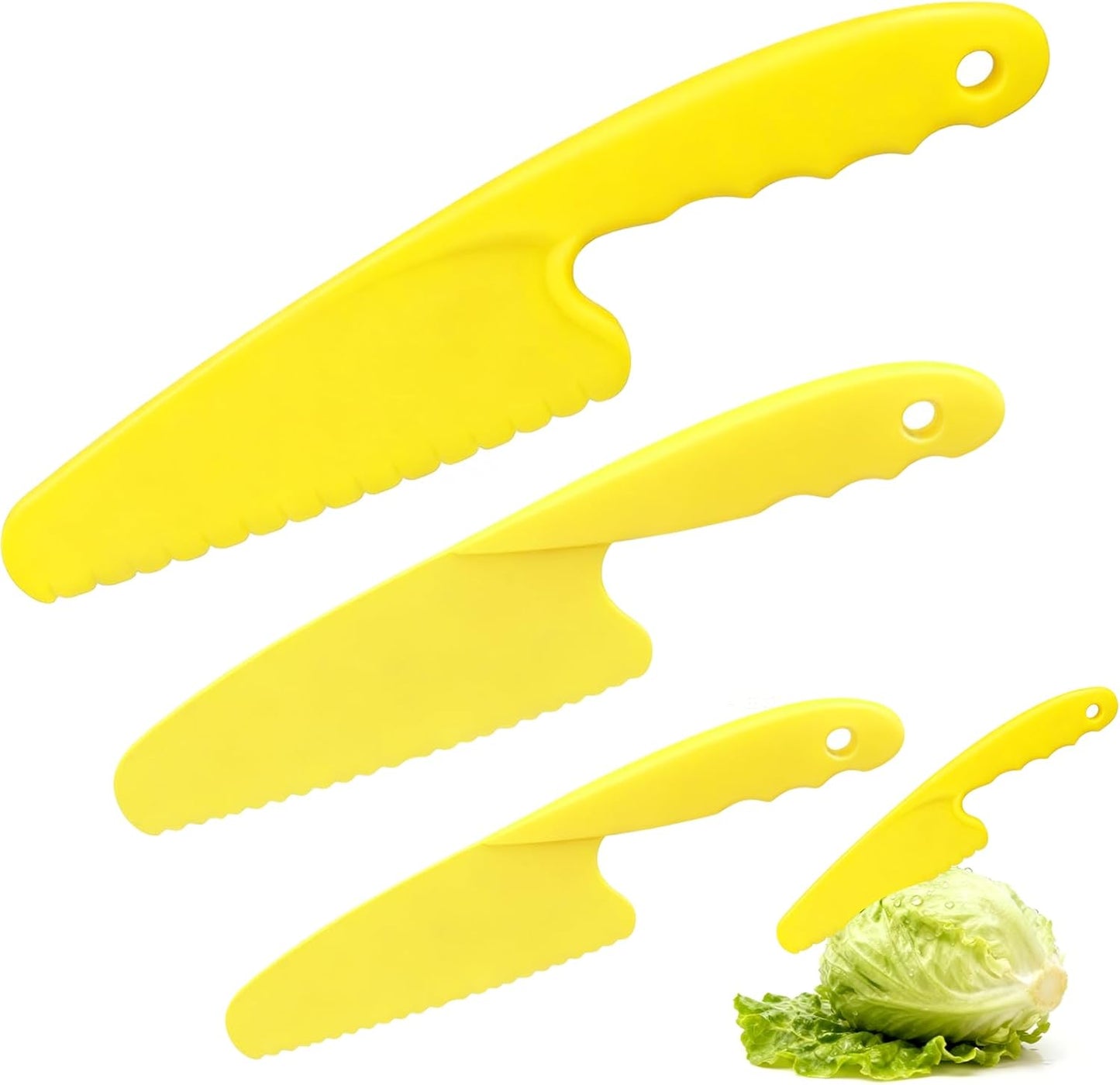 Paquete de 3 cuchillos de lechuga de plástico sin doración