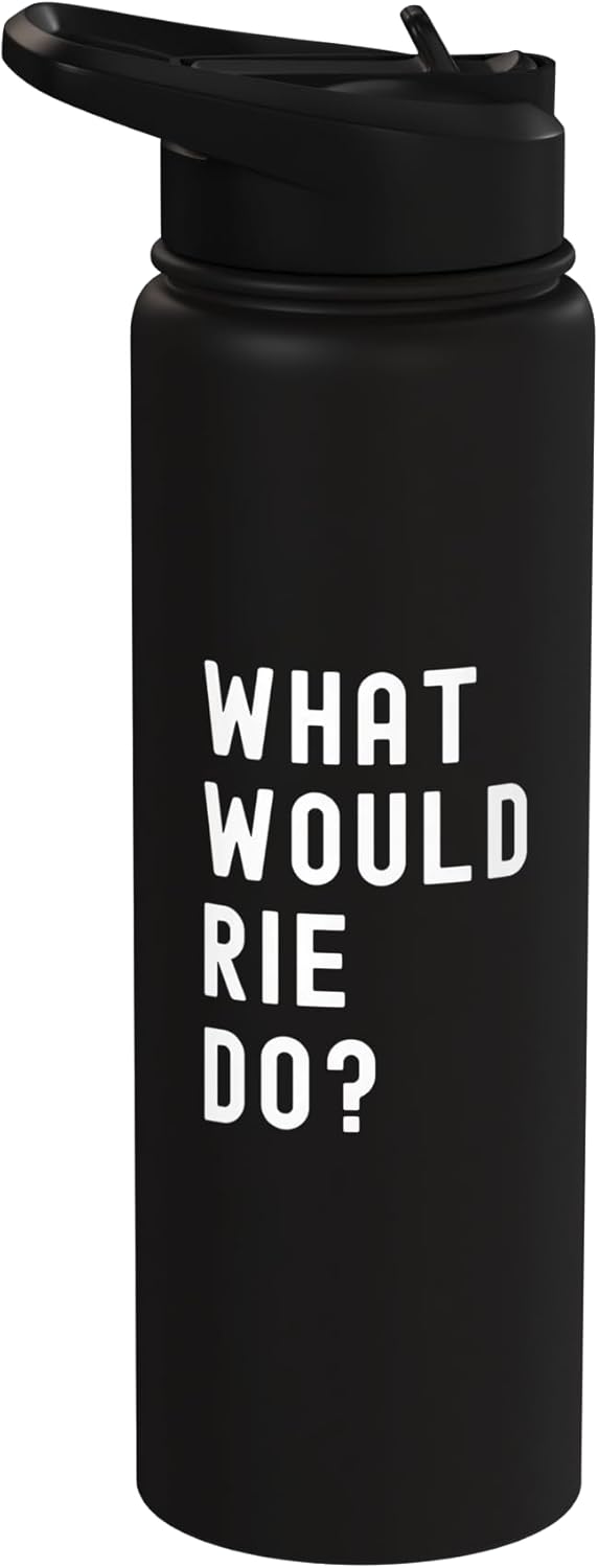 Botella agua acero inox aislada What Would Rie Do