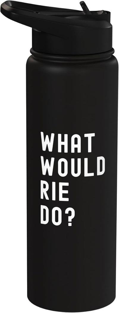 Botella agua acero inox aislada What Would Rie Do