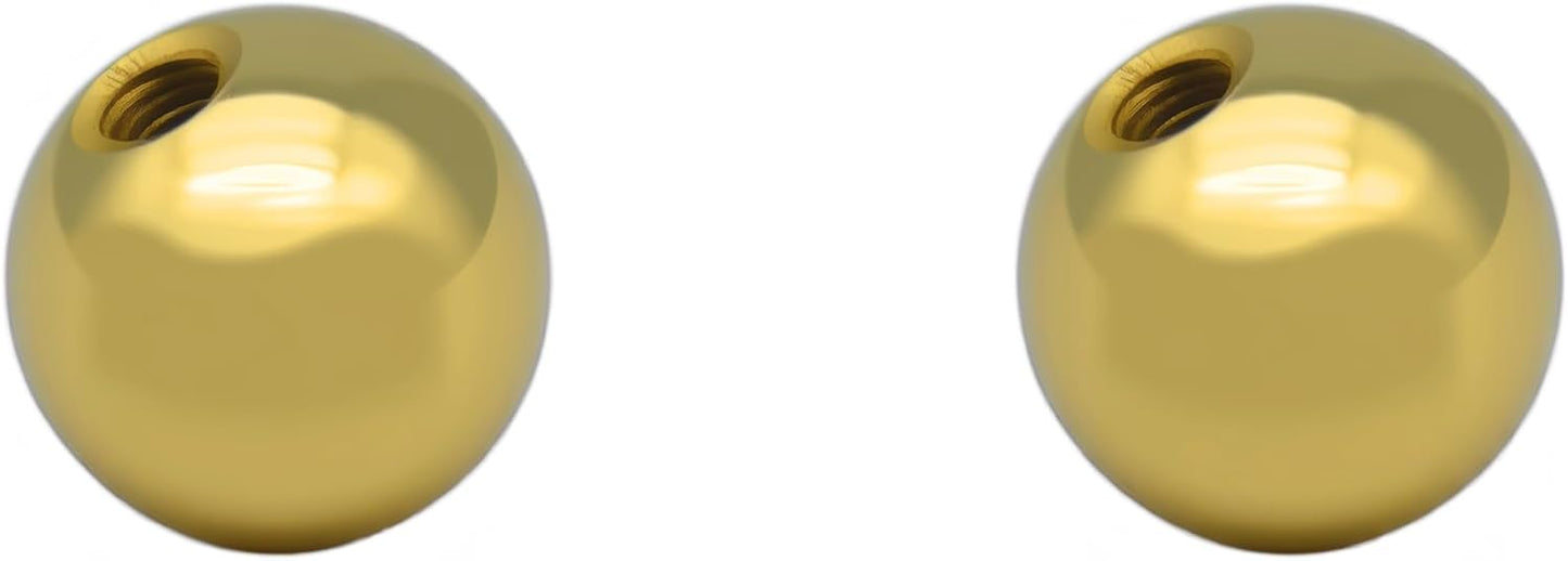 2 Pzas Remates Bola Lámpara 0.984pulg 1/4-27 Dorado