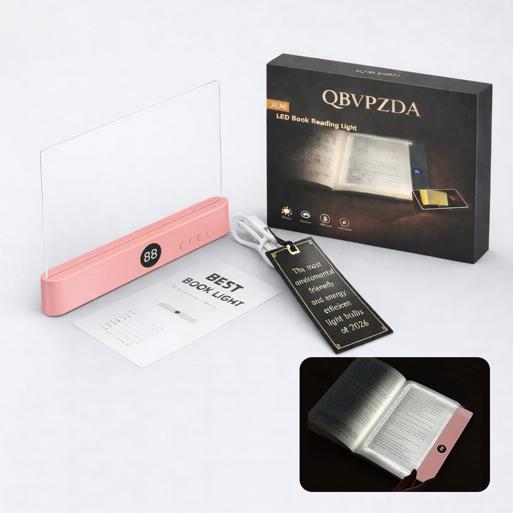 Luz plana para leer en la cama con clip LED recargable