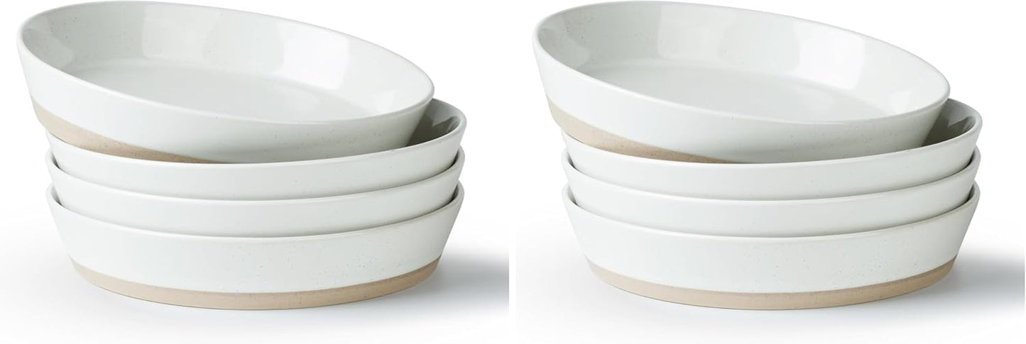 Set 4 Cuencos Pasta Apilables 8.75pulg Blanco