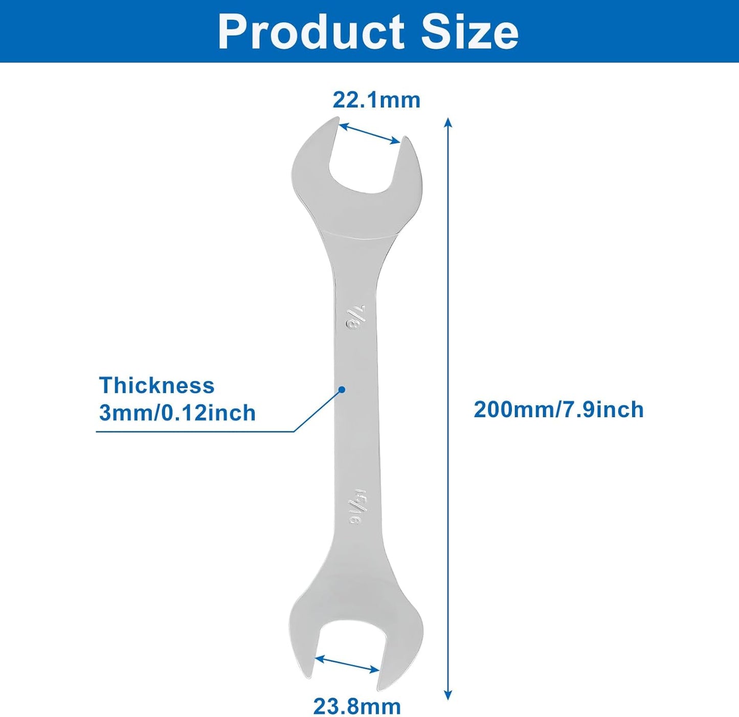 Llave ajustable SAE doble 7/8" 15/16" para reparaciones