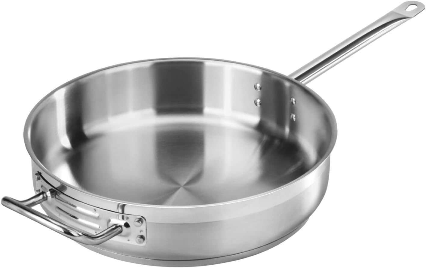 Sartén Acero Inox 7qt Con Tapa Profundidad 3.5pulg
