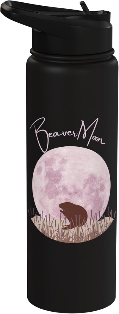 Botella de agua acero inoxidable aislada Beaver Moon 2025
