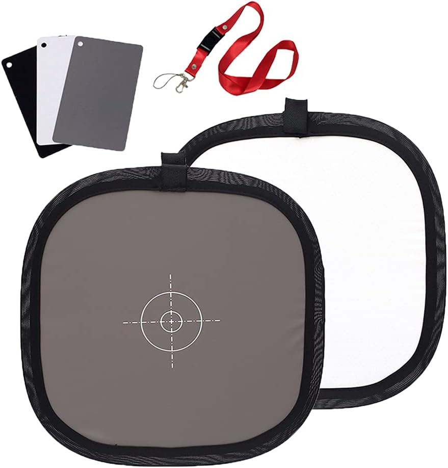 Tarjeta balance blanco gris 18% con reflektor y bolsa transporte