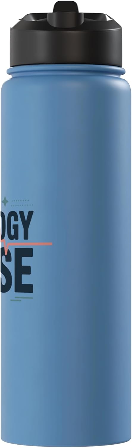 Botella agua acero inox aislada para enfermeras oncológicas