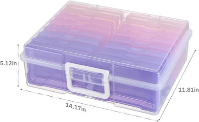 Estuche fotos plástico 4x6pulg 16 contenedores cajas semillas