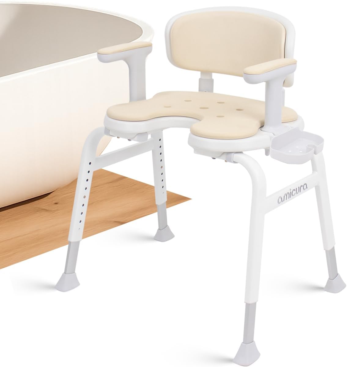 Silla ducha forma U acolchado EVA ajustable antideslizante