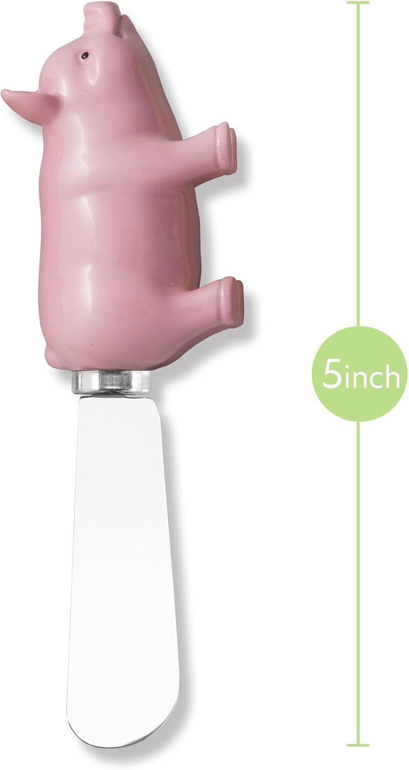 Set 3 Espátulas Acero Inox con Manija Cerámica Rosa