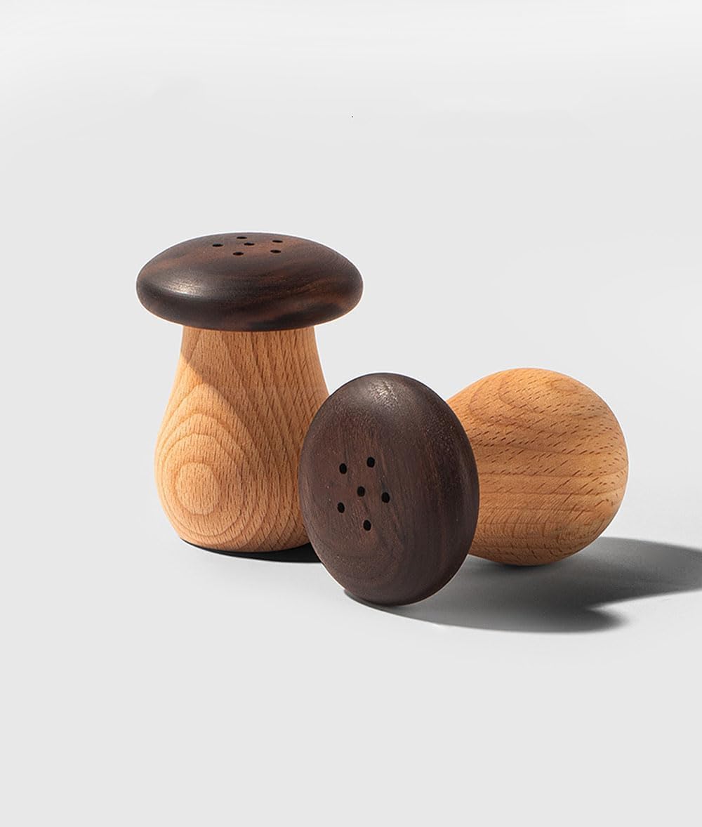 Juego de salero y pimentero de madera para cocina y hogar