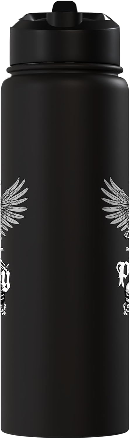 Botella agua acero inox aislada color gris