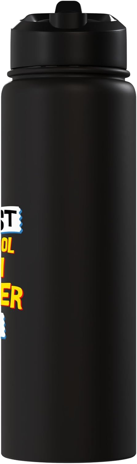 Botella agua acero inox aislada profesor matemáticas