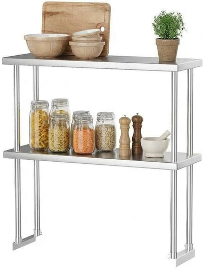 Estantería acero inox 2 niveles para cocina comercial