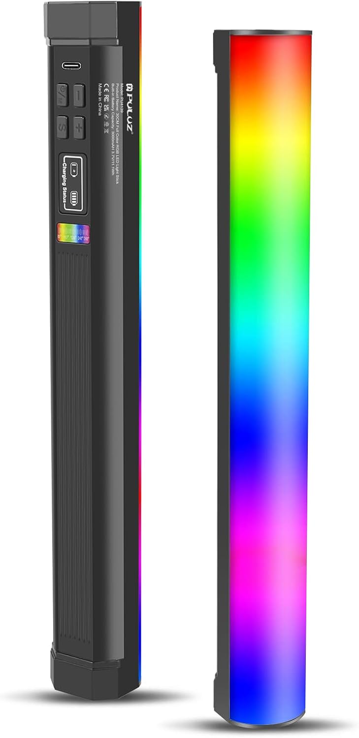 Barra luz RGB 11.8pulg LED magnética 1/4pulg recargable 20 efectos