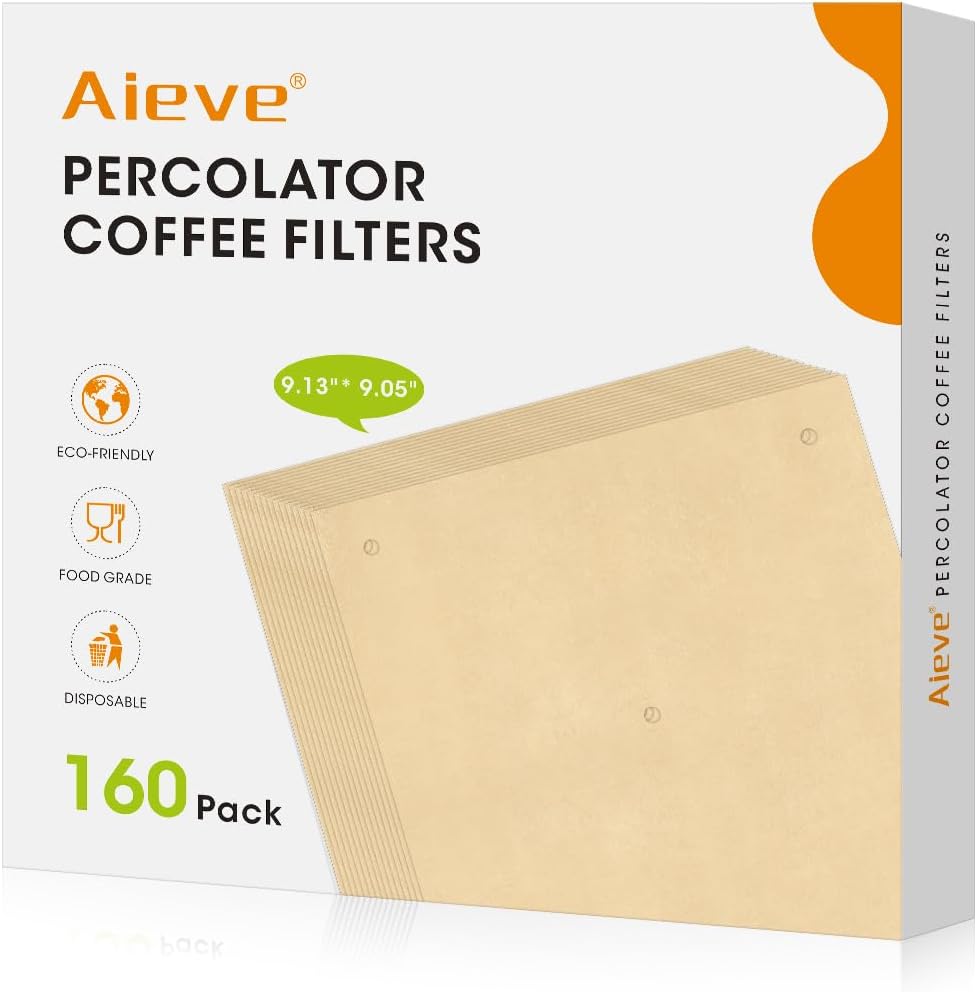 160 Filtros Café Percolador Papel 9x9pulg Universal