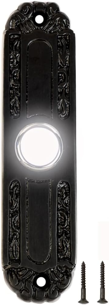 Timbre puerta LED bronce aceitado latón macizo 5.10x1.25pulg