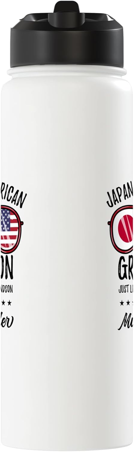 Botella de agua acero inoxidable aislada herencia japonesa