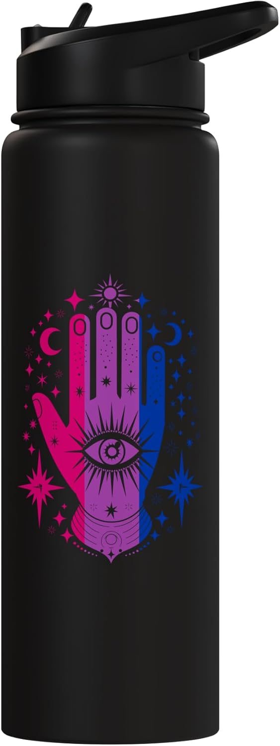 Botella de agua aislada de acero inoxidable Mystic Hand & Eye Bi-Pride