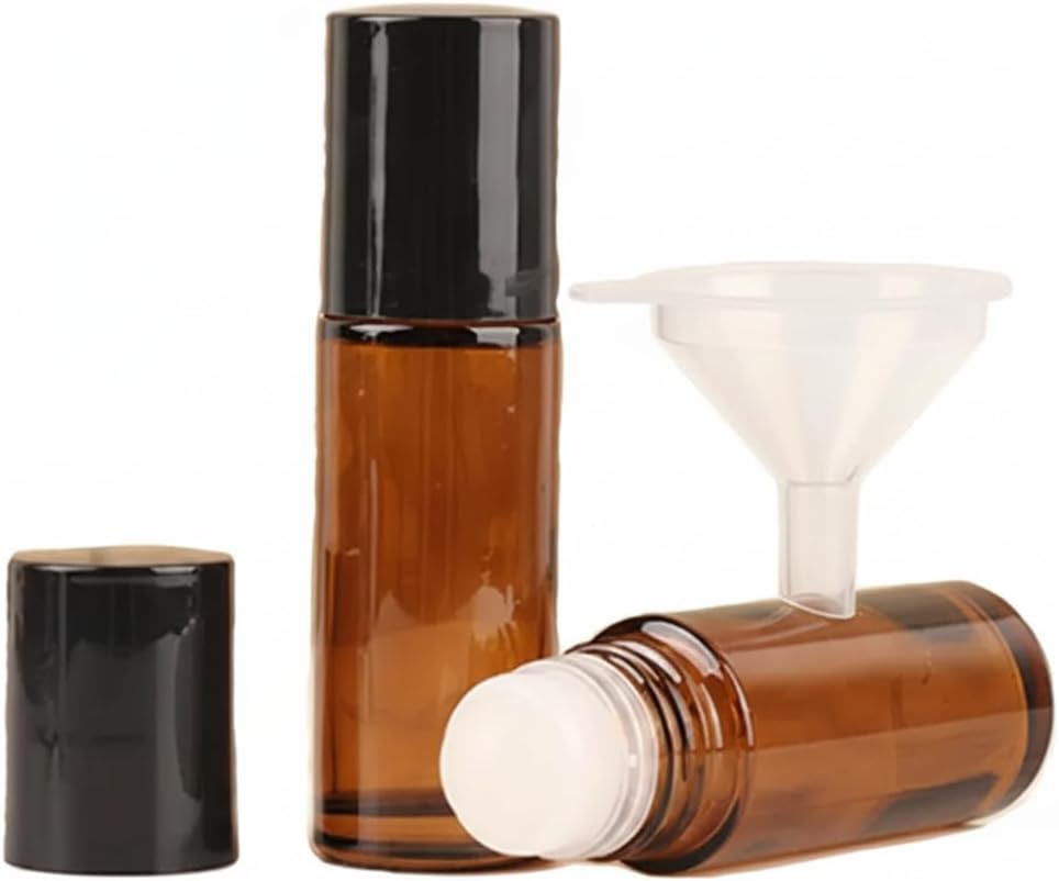 2 Botellas Vidrio Ámbar Recargables para Desodorantes y Perfumes