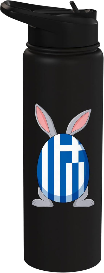 Bebida para agua de acero inoxidable con bandera griega para Pascua