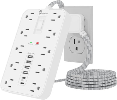 Protector sobretensiones cable extensión 5ft 10 tomas 6 USB C