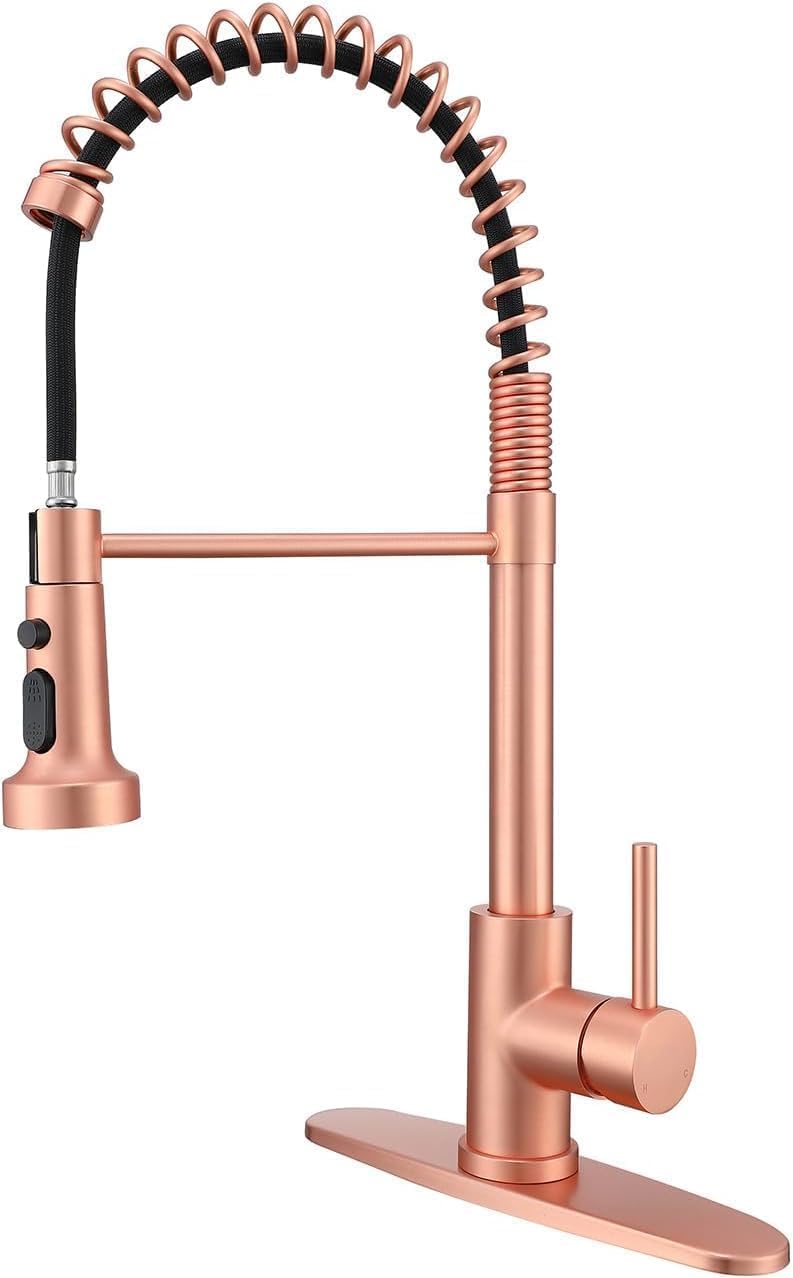 Grifo cocina extraíble con pulverizador cobre 3 funciones