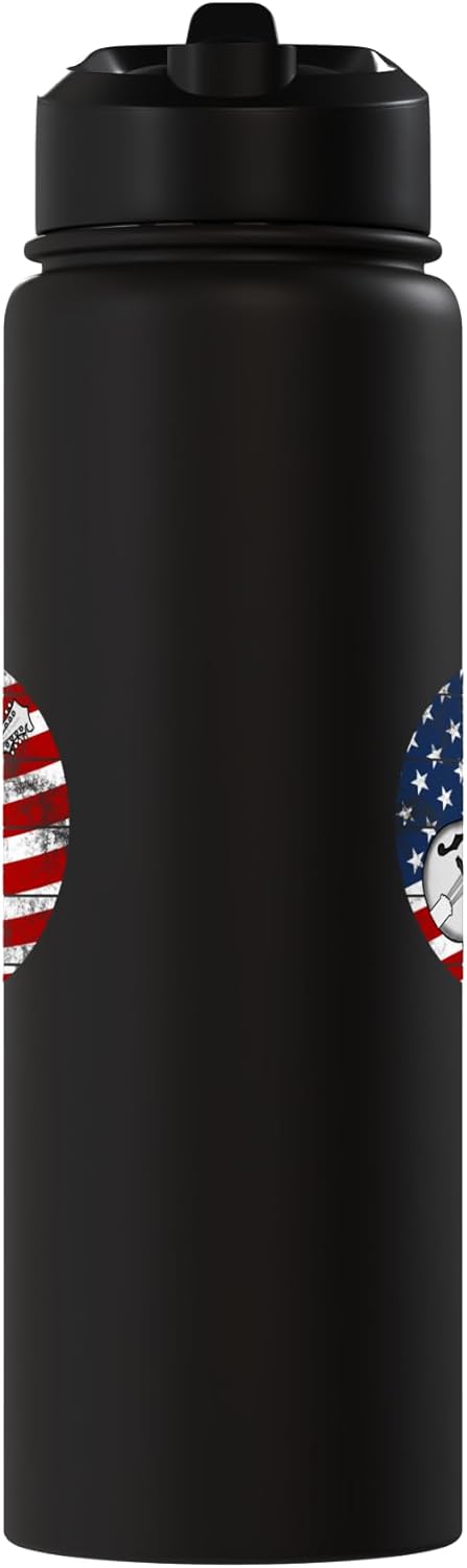 Botella de agua aislada patriótica Mandolin USA