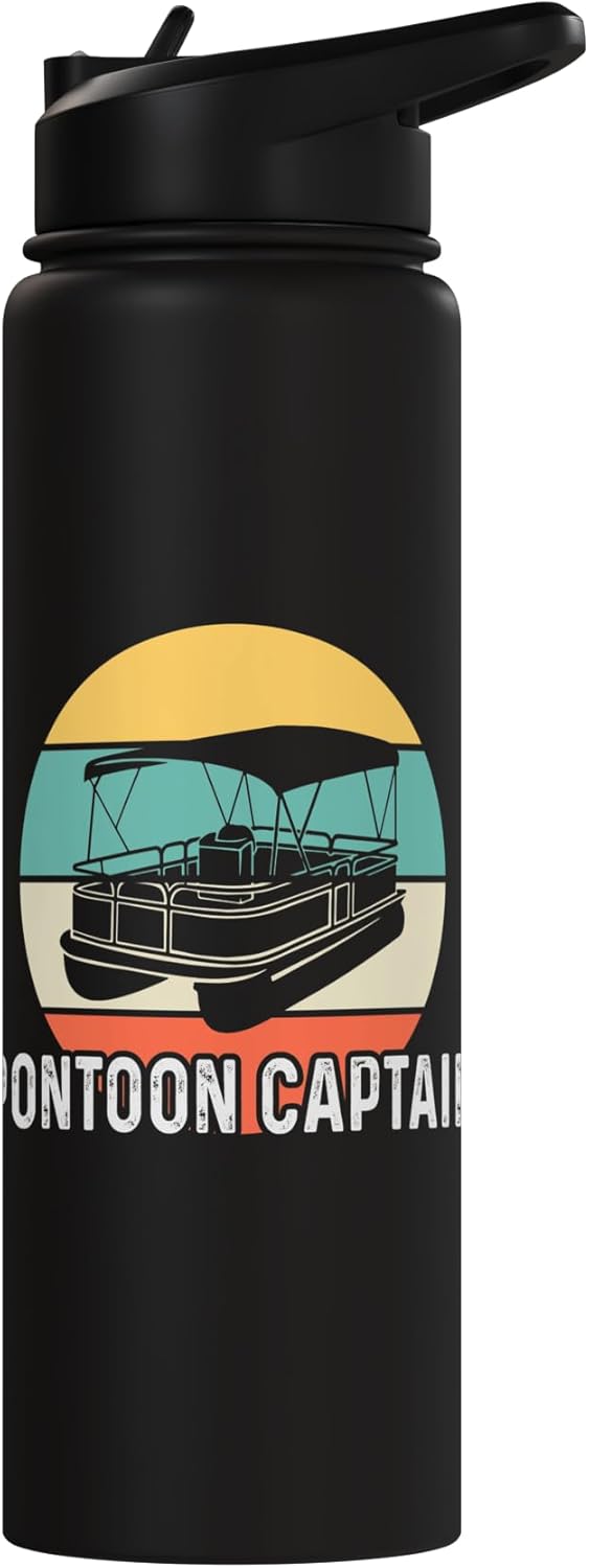 Botella de agua acero inoxidable aislada estilo retro para pescador