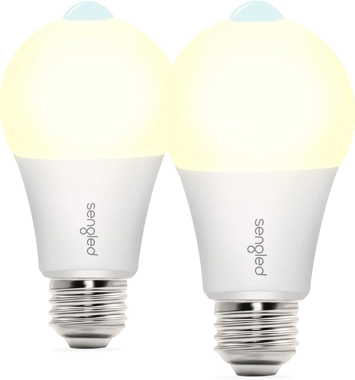 Bombillas LED A19 sensor movimiento 3000K blanco suave 8.8W pack 2