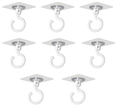 Ganchos adhesivos pared techo 8uds ajustables sin taladro