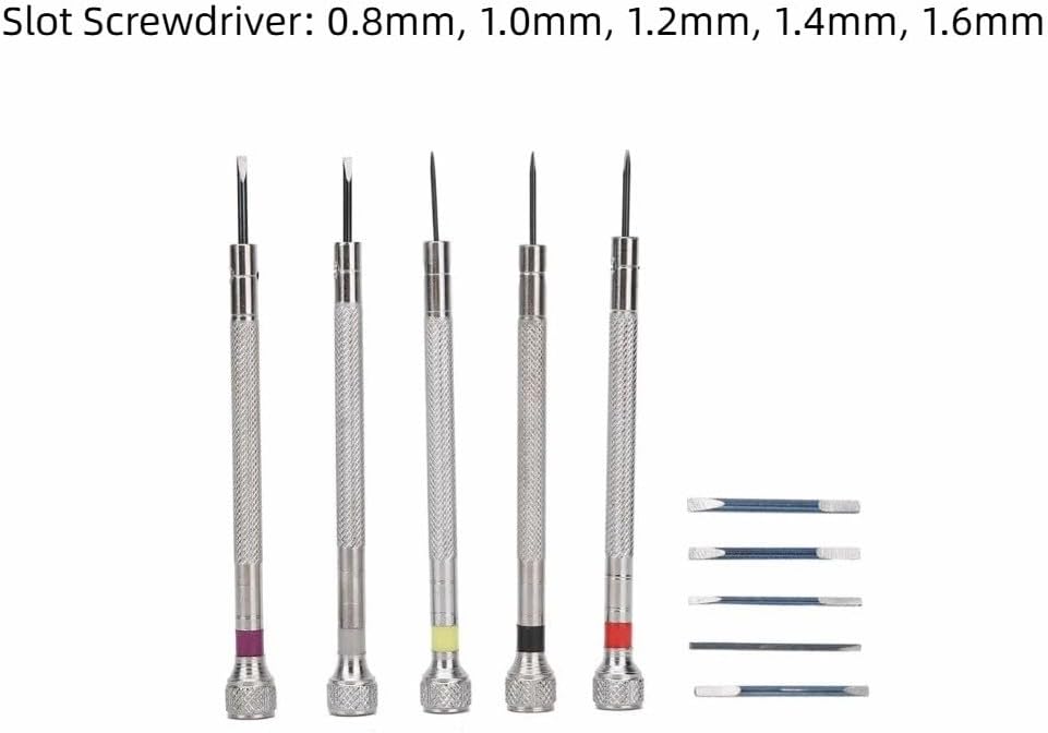 Set 5 Destornilladores Acero Reloj Con Mango Moleteado