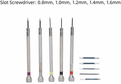 Set 5 Destornilladores Acero Reloj Con Mango Moleteado