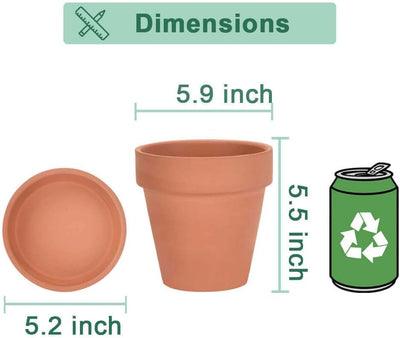 Macetas terracota 6pulg con platillo drenaje paquete 2
