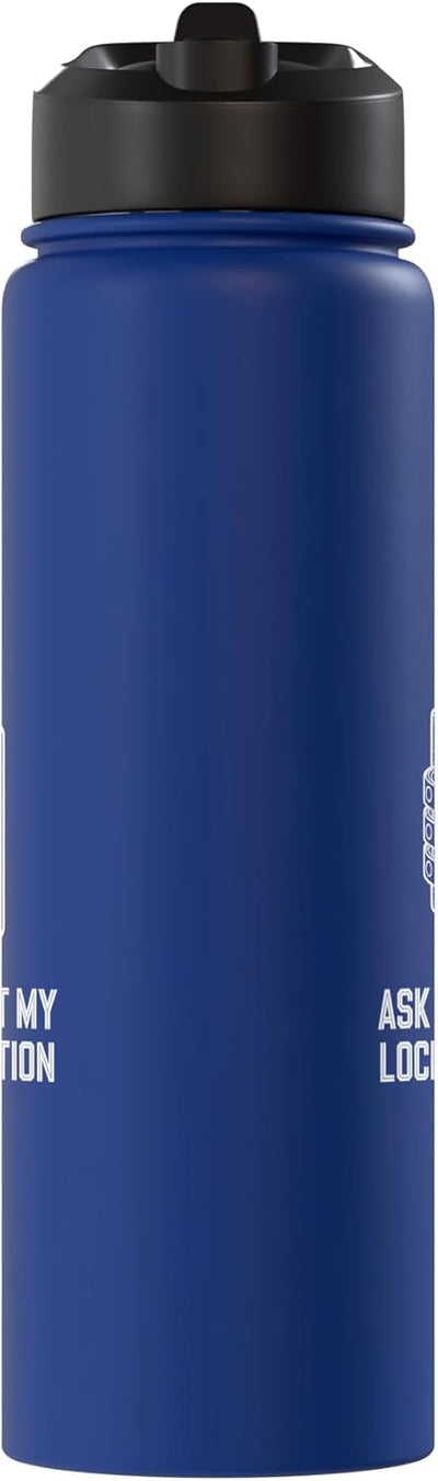 Bottella de agua aislada de acero inoxidable con diseño de cerradura