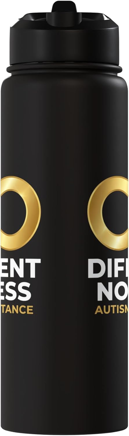Botella de agua aislada de acero inoxidable Different Not Less Autism
