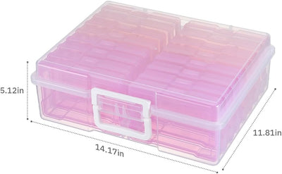 Estuche fotos plástico 4x6pulg 16 contenedores cajas semillas