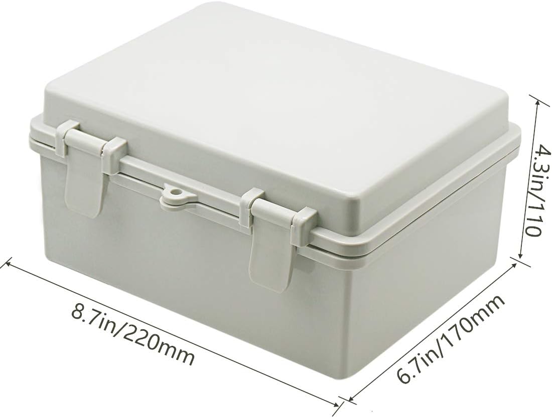 Caja eléctrica plástico ABS IP65 8.7x6.7x4.3pulg