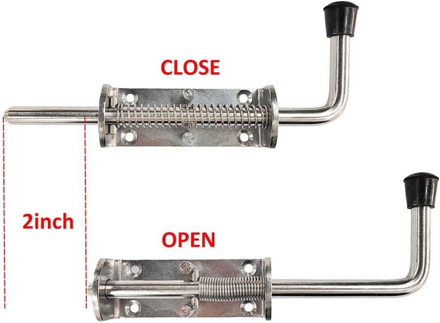 Cerradura puerta acero inox 304 resorte 8.8pulg