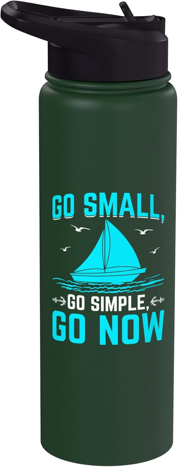 Botella de agua acero inoxidable aislada simple