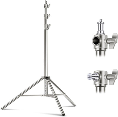 Soporte luz acero inox 79pulg trípode adaptador 1/4 a 3/8