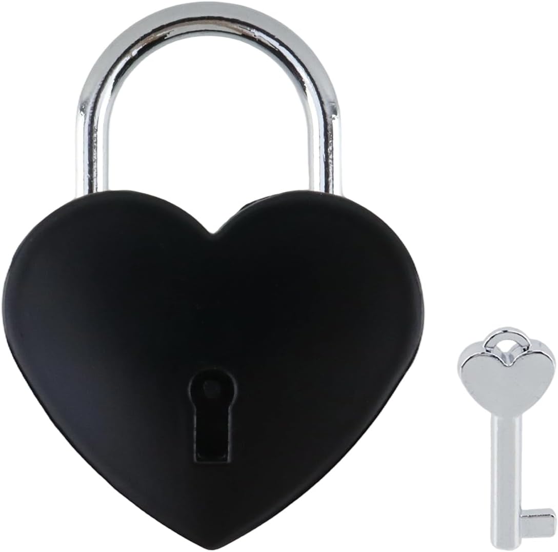 3 Pzas Candados Corazón Negro para Puerta Bicicleta