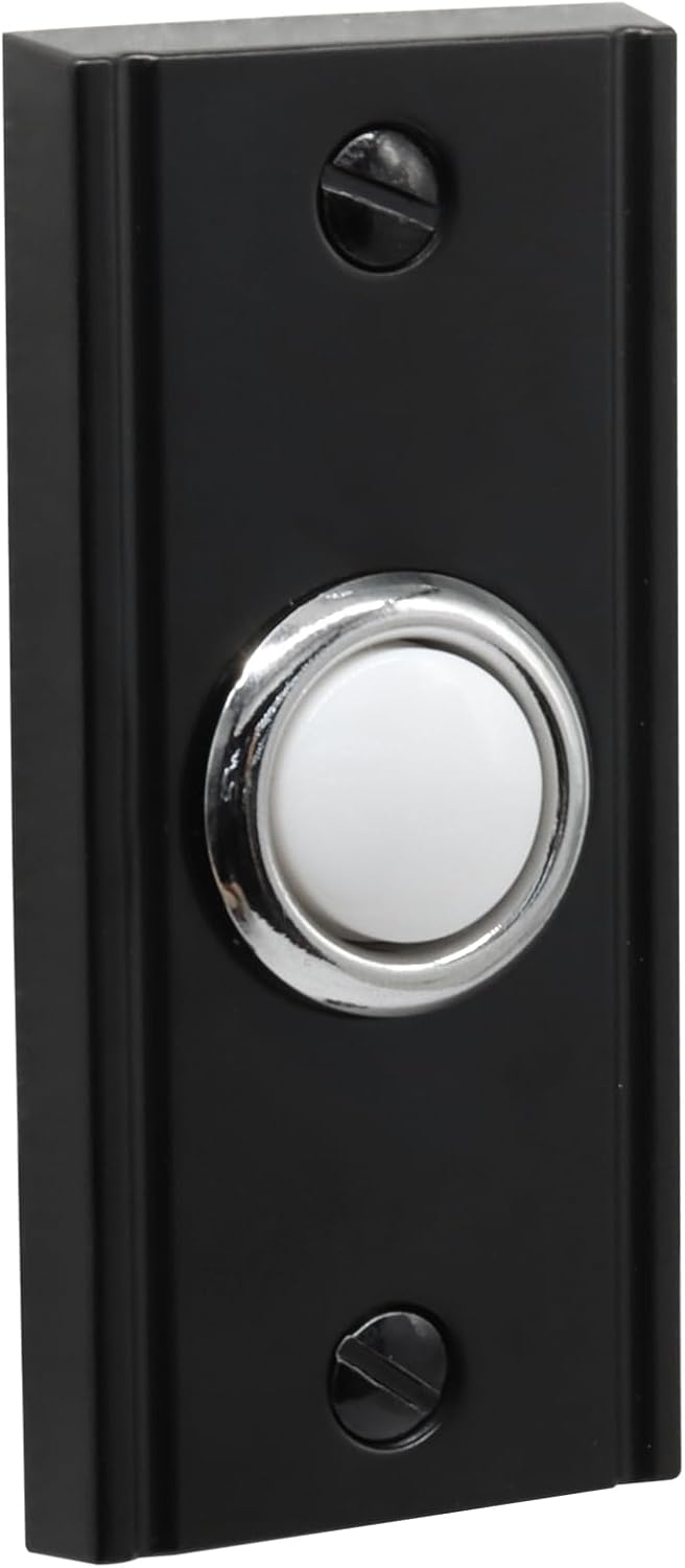 Botón timbre iluminado metal con luz LED negro