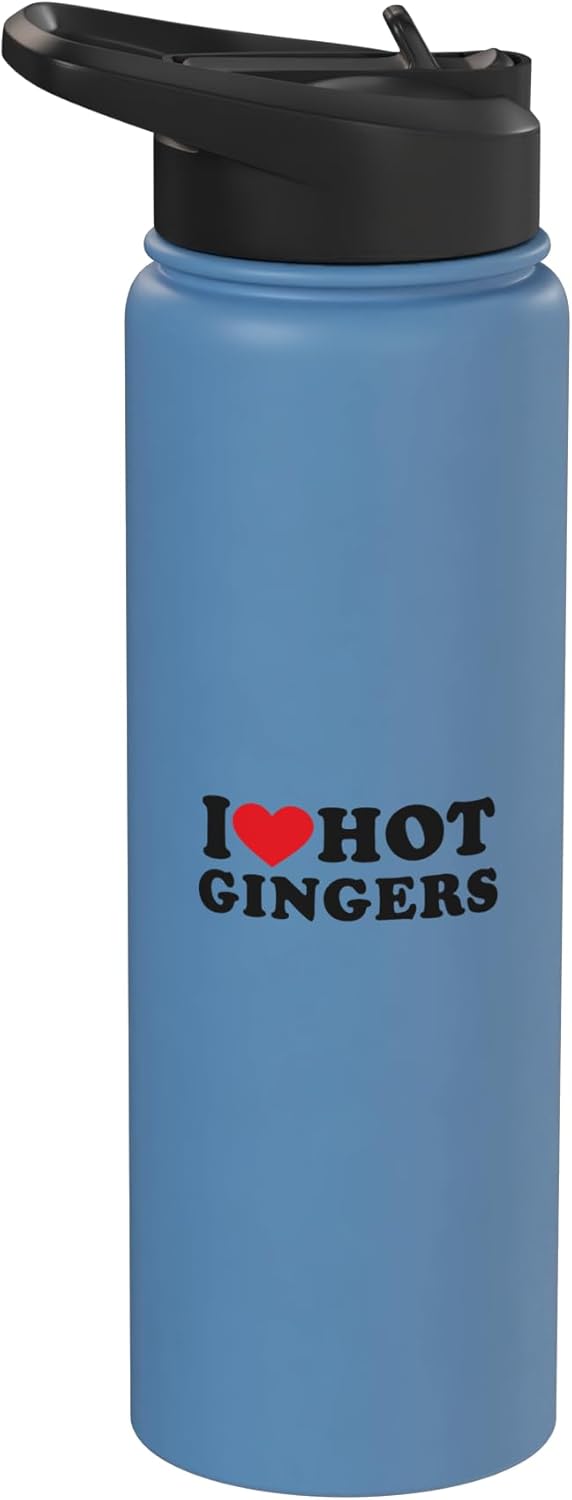 Botella agua acero inox aislada I Heart Hot Gingers