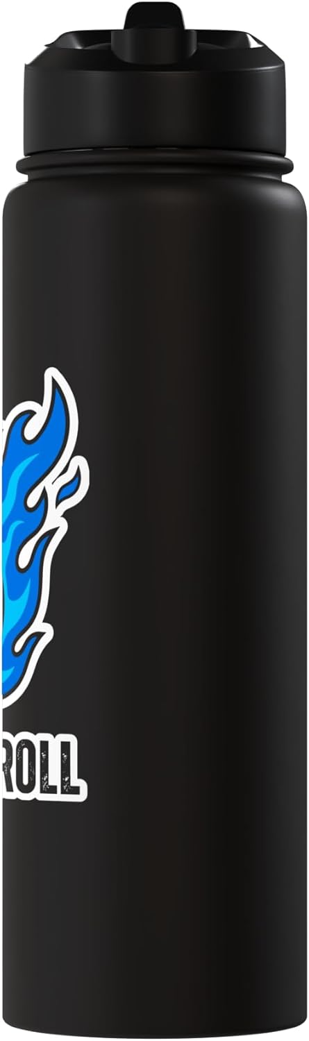 Botella de agua acero inoxidable aislada para jugador de voleibol
