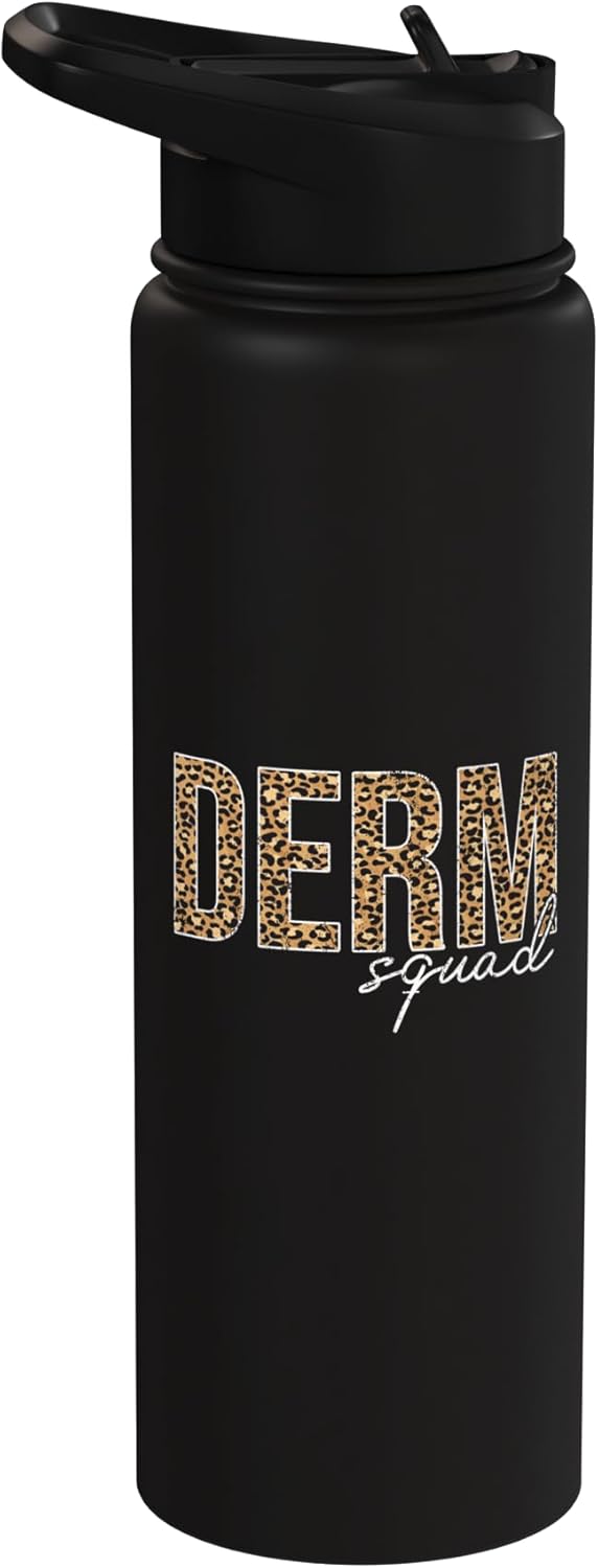 Botella de agua acero inoxidable aislada Vintage Derm Squad